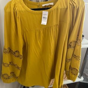 Loft size L work blouse chartreuse